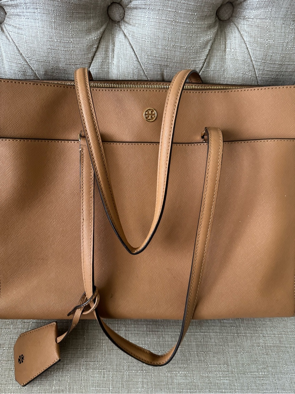 Tory Burch Caramel Tan Leather Tote - Picture 14 of 15